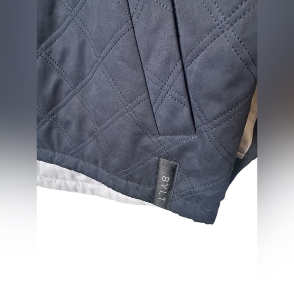 Bylt Bomber Jacket Mens L Navy Gray Reversible Quilted Hi Lo Casual NWOT - Picture 7 of 15